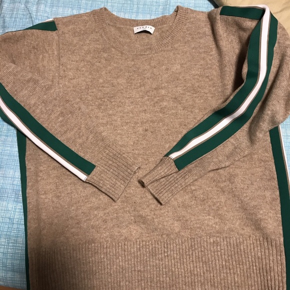 Sandro camel green stripe wool sweater - Picture 1 of 1